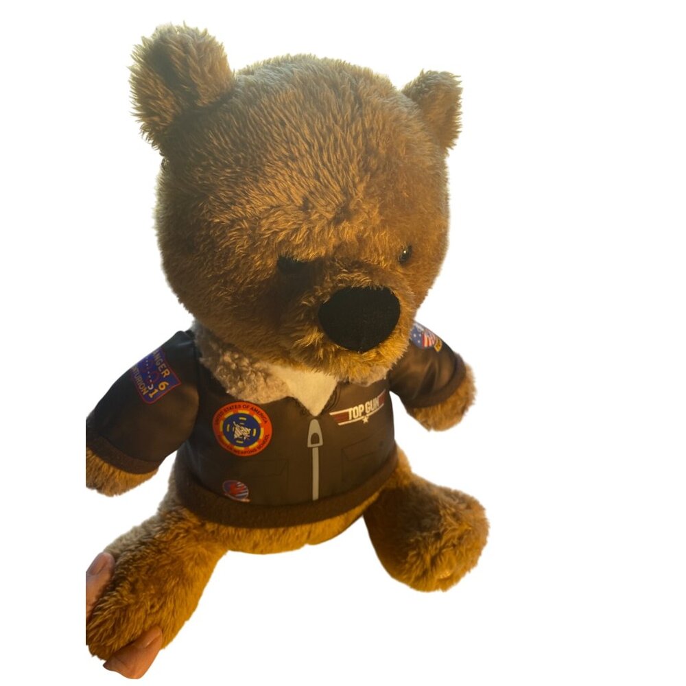 Top Gun Aviator Teddy Bear Plush With Flight Jacket & Patches